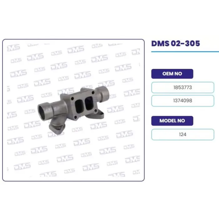 Egzoz Manifoldu Orta Duz - Scania / P G R T 124 | DEMOSAN 02-305 | OEM 1853773-1470305-1413894
