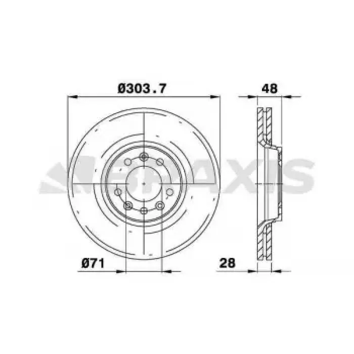 On Fren Disk Aynasi C5 III P407 DW10BTED4 (2,0 16V) Expert III Jumpy III Scudo III Havali 1,6HDI 2,0HDI (Hava Sogutmali) | BRAXIS AD0122 | OEM 4249.K0 4249.K0 1440027088 1440027088