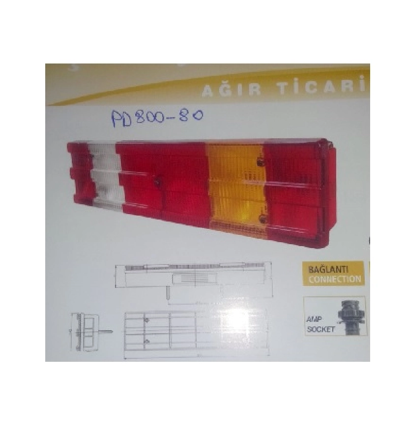 Stop Lamba - R Mercedes Actros-Axor Yandan Soketli Plakasız | OEM CH800-80