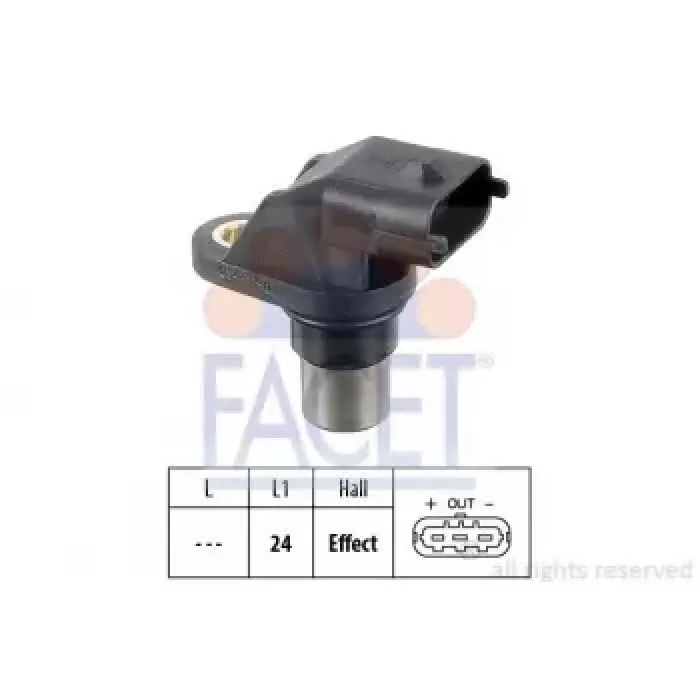 Krank Mil Sensoru 911 Boxster Cayman LT35 A8 Doblo Palio Panda Punto Mondeo 3 Accord 7 Micra 2 Astra G Astra H Corolla Auris Yaris S60 S80 1,2 1,4 1,6 1,7 1,8 2,0 2,2 | FACET 9.0344 | OEM