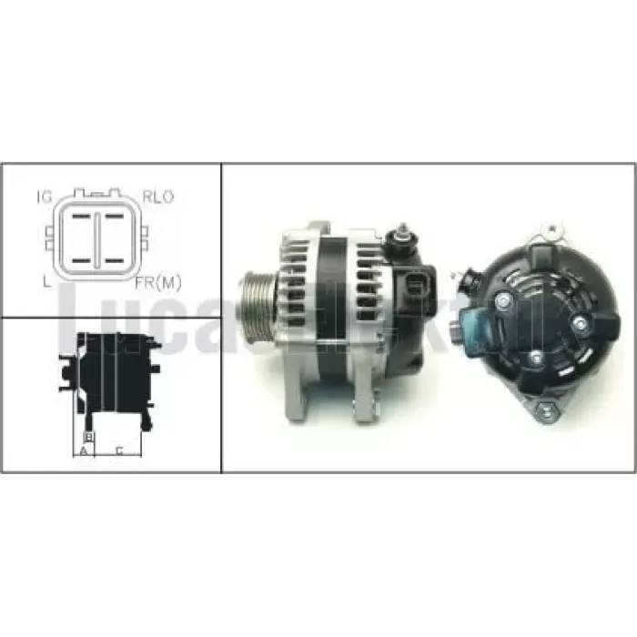Alternator 12V 115A Toyota Auris 1,4D Corolla 1,4 D D 4D Motor | LUCAS LEA0749 | OEM 27060-0N030