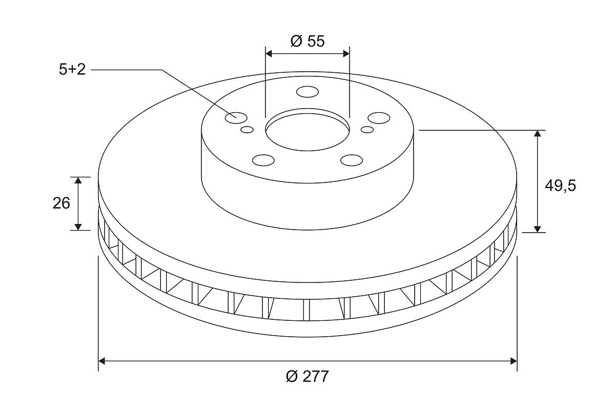 On Fren Diski (Aynasi) Havali Toyota Avensis 1.6 03-08 (277X5) | VALEO 197072 | OEM 4351205040