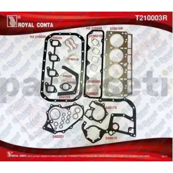 Motor Takim Contasi (KECESIZ+S,K,C Dahil) Transit Turbo T15 2,5TD 93>00 | ROYAL T210003R | OEM 924F 6008 AAT