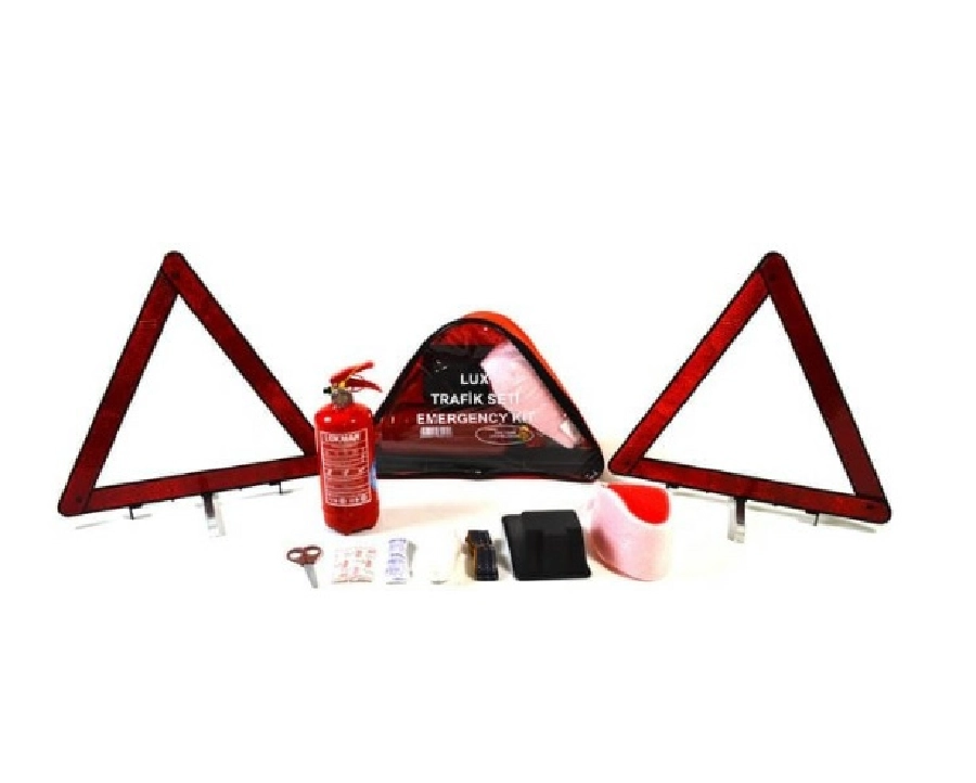 Trafik Seti 1KG Yangın Söndürücülü Üçgen Ekonomik Tip *** Tüvtürk Uyumludur Yazılı *** | OEM KK-TS052