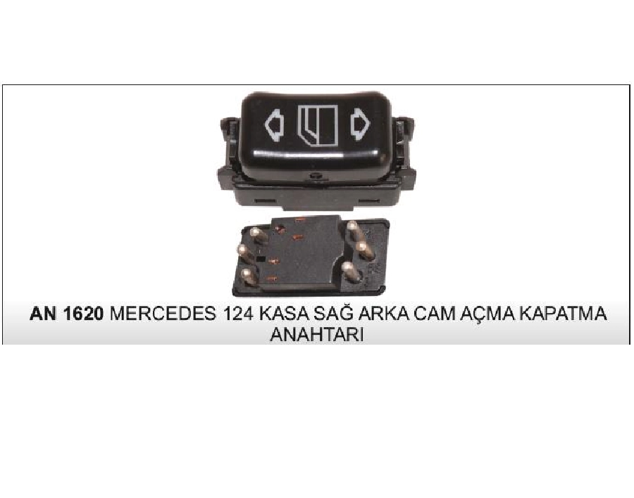Cam Anahtarı Mercedes 124 - Sağ Arka - 6 Pı AN503 | OEM AN1620