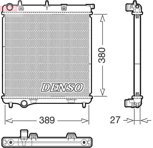 Motor Su Radyatoru P1007 C2 C3 C3 2 DV4TD (1,4 Hdi 8V) C3 2 1,6HDI C3 1,4HDI 16V 06>10 (409*380*27) | DENSO DRM21108 | OEM 1330Q5