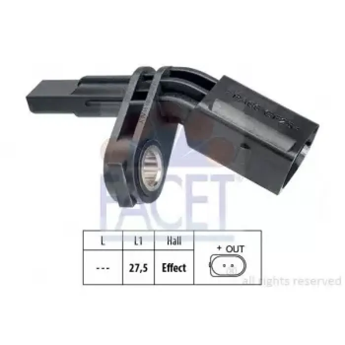 ABS Sensoru On Sol A3 Tt Leon Toledo Octavia Superb Caddy Golf Jetta Passat Touran Transporter | FACET 21.0007 | OEM WHT003857