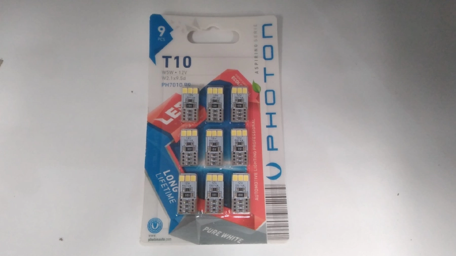 Ampul T10 5W 12V Dipsiz CANBUS 6SMD LED (9LU Paket) Paket | OEM PH7010 B9
