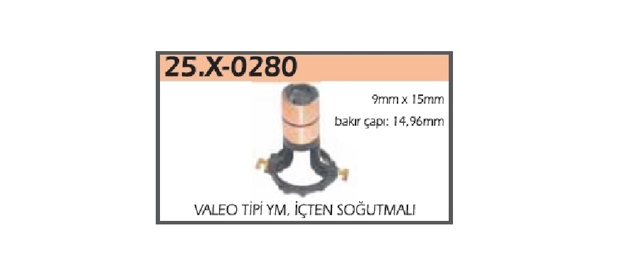 Rotor Bakırı Valeo Yeni Model, İçten Soğutmalı, 9MM X 15 2000, Bakır Çapı: 14,96 2000 | OEM 25.X-0280
