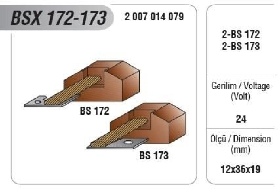 Marş Kömürü 24V Alfkb (Orgulu Kablo) Yeni Model Bosch Tip (12X36X19) | OEM BSX172-173