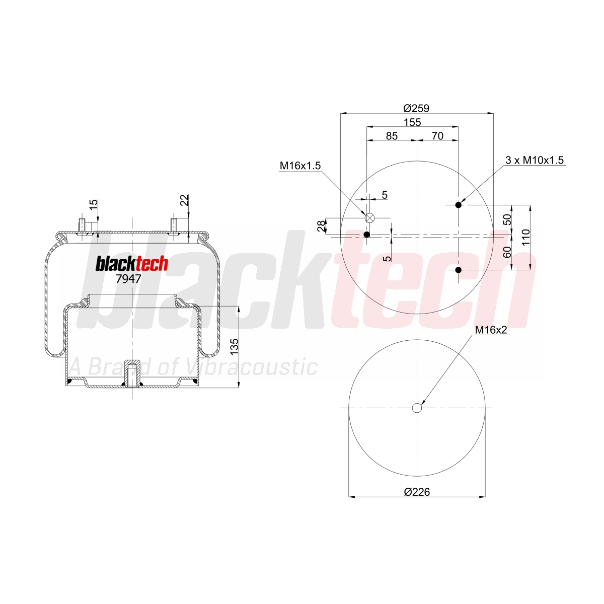 Körük Komple Metal Pistonlu Tek Rekor | OEM 0388165