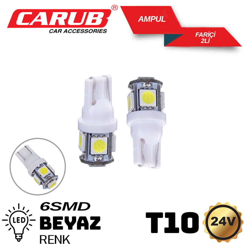 Carub 24V T-10 Dipsiz Beyaz