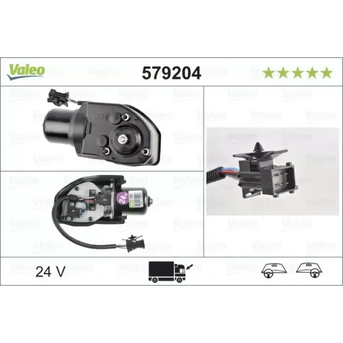 Silecek Motoru - Renault - Premium 440-450-430-460 DXI / Volvo - Fe-Fl | VALEO 579204 | OEM 7422103408 7422103408 5001834379 5001834379