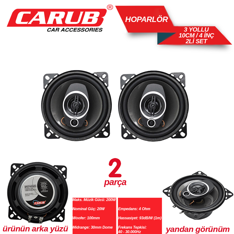 Carub Hoparlör 10CM 4 İnch Kapaksız