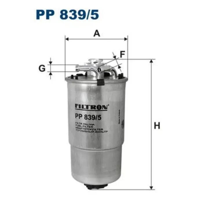 Yakit Filtresi (Mazot) Caddy Golf Jetta Passat Polo Transporter LT35 Vento Cordoba Ibiza Toledo | FILTRON PP 839 | OEM 1H0127401C 1H0127401C 1H0127401G 191127401A 1H0127401G 191127401A