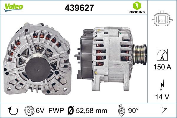 Alternator Kasnagi Master II 06> Trafic II 06> Megane II 04> Laguna II 01>07 19. DCI 2.0 DCI 2.5 DCI 6 Kanal | VALEO 439627 | OEM 231000011R