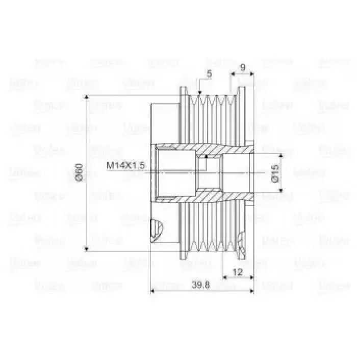 Alternator Kasnagi Rulmanli Yaris Verso 1,4D 4D | VALEO 588097 | OEM 2741533010