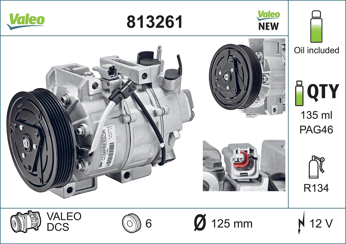 Klima Kompresoru Nissan X Trail 2,5 | VALEO 813261 | OEM 92600JG30A