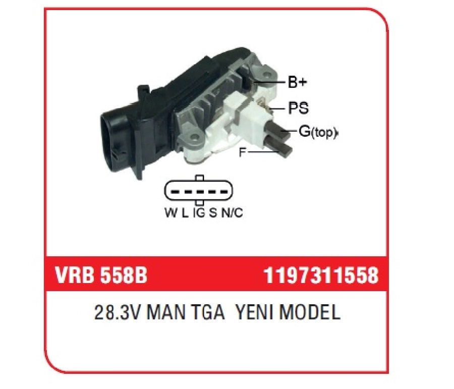 Konjektör Bosch Tipi 24V - MAN TGA (Yandan 5 Fiş) (W-L-Ig-S-N, C) | OEM VRB558B