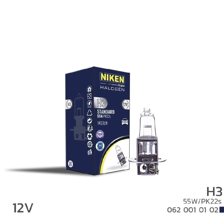 Ampul H3 55W Halojen Ampul PK22s (12V) | OEM 0620010102
