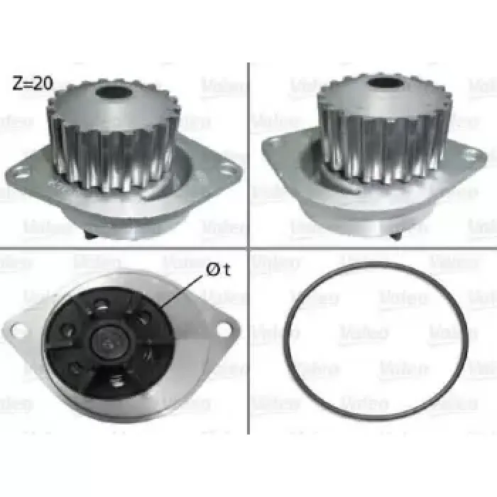 Devirdaim Su Pompasi P106 P206 P306 Saxo Xsara TU5JP (1.6 8V) P106 Saxo TUD5 1.5D (20 Dis) | VALEO 506290 | OEM 120158 120158 120197 1201E4 120197 1201E4
