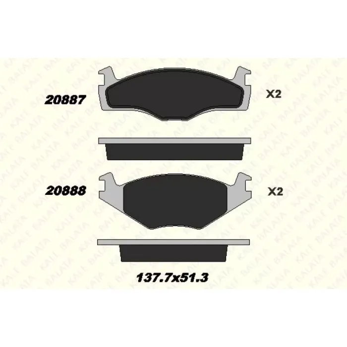 On Fren Balatasi Golf 2 Golf Cabrio Jetta 2 Passat 2 | KALE B 20887 153 25 ANS | OEM 191698151B 191698151G 191698151L