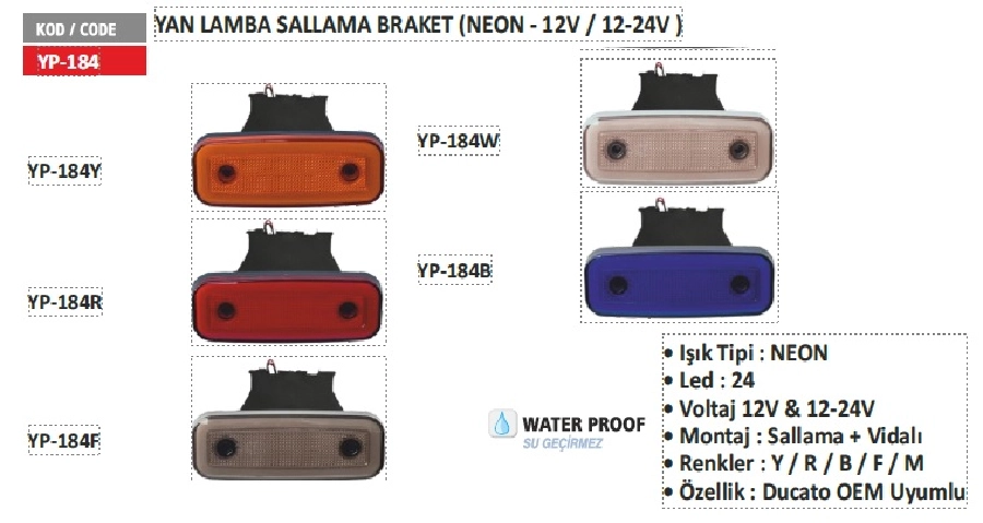 Ducata Neon Braketli Yan Aydınlatma | OEM YP184