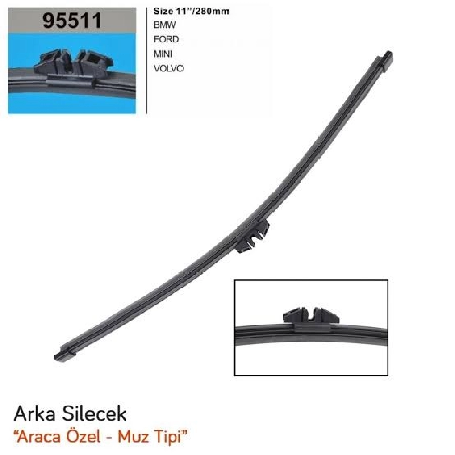 Silgi Paleti 280mm Arka Muz Tek - BMW 3 Tourıng [F31] (2012 ve sonrası ) X3 [G01] 2018 ve sonrası Ford Ecosport (2018 | OEM 95511