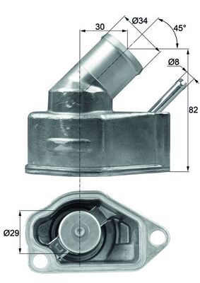 Termostat (92°) Astra F G Vectra A B 2,0 16V / 1,8 16V | MAHLE TI1092 | OEM 1338079