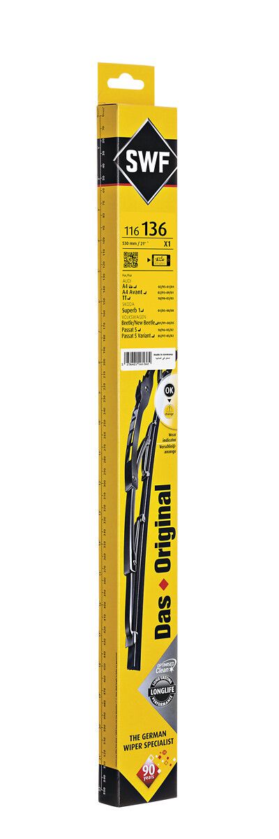 Silecek Supurgesi 530MM (Ad) Audi A4,TT (Yt) , Vw Passat (Yt) / (Swf) | VALEO 116136 | OEM 8D1955427