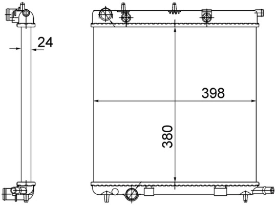 Motor Su Radyator C2 C3 (1 2 3) C3 Pluriel P207 P1007 TU3A / ET3J4 / TU5JP4 1,4 / 1,4 16V / 1,6 16V | MAHLE CR 556 002S | OEM 1330.C2
