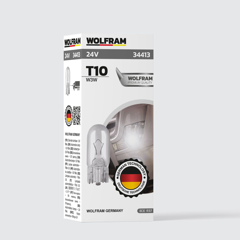 Wolfram 24 Volt T10 3 Wat Büyük Dipsiz