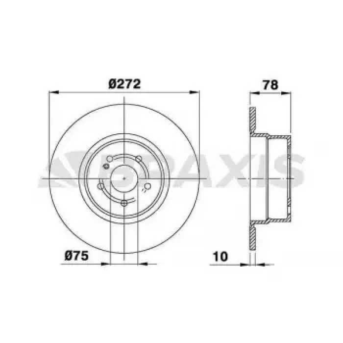 Fren Diski Arka Bmw E36 Compact | BRAXIS AD0979 | OEM 34216758553