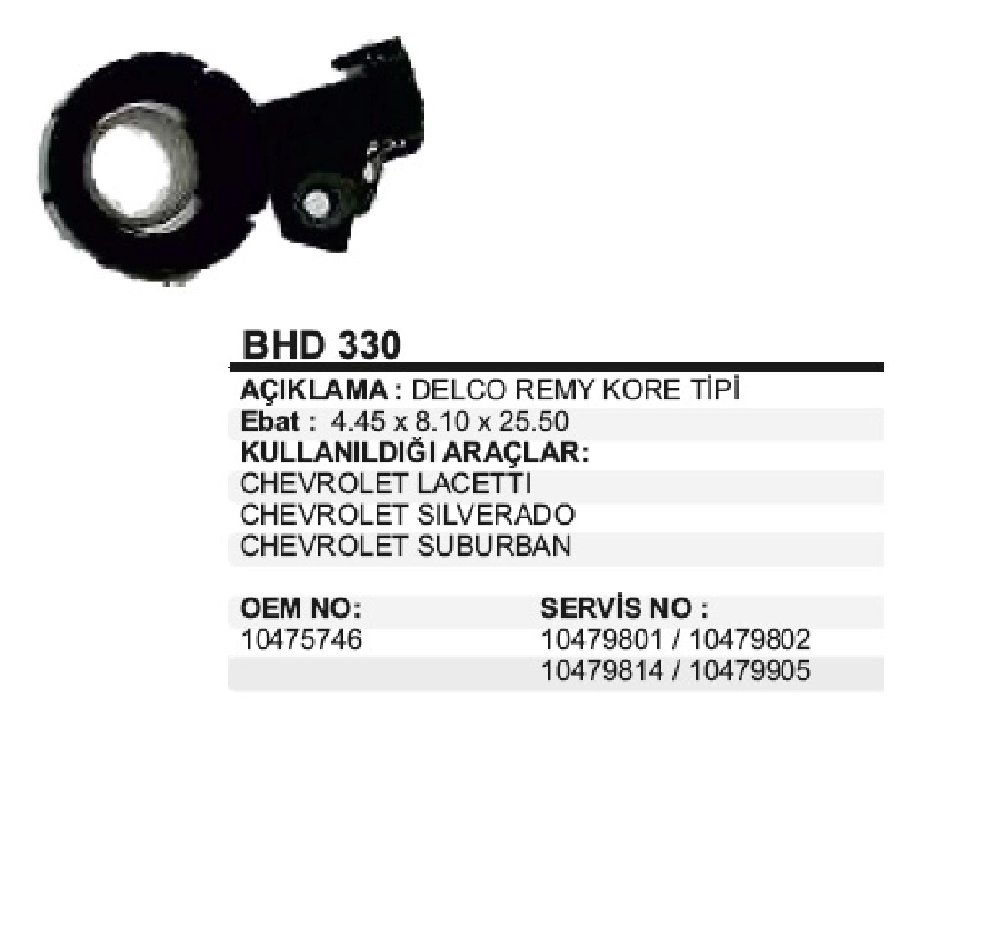 Alternatör Kömür Yuvası RX140, 141 Delco Remy Kore Tipi Chevrolet Silverdao Suburban Lacetti Buick | OEM BHD330