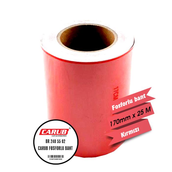 Carub Fosforlu Bant Kırmızı 17CM X 25 Mt