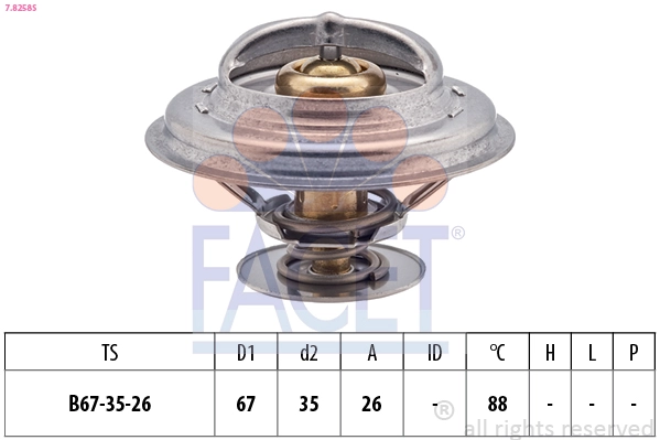Termostat BMW E36 E30 E34 M50 M52 88° | FACET 7.8258S | OEM 11537511580