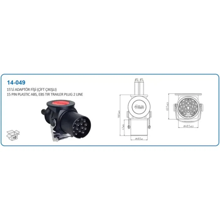 Adaptor Fisi Çift Cikisli 15LI | AKSA 14-049