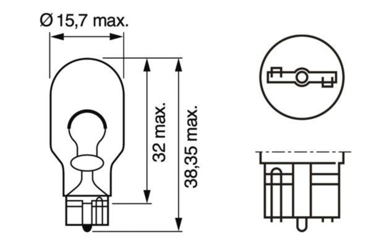 Ampul - Eco-12 V - W16W - 16 W - W2,1x9,5d | OEM 1987302821