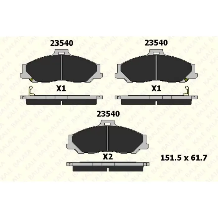 On Fren Balatasi Ranger 2,5TD 4×4 04> 2,5,2,5D 4×4 99>02 06>11 Mazda B2500 01>03 Bt 50 | KALE B 23540 173 14 ANS | OEM 2M3420014EA 2M3420014FA 2M342001FA