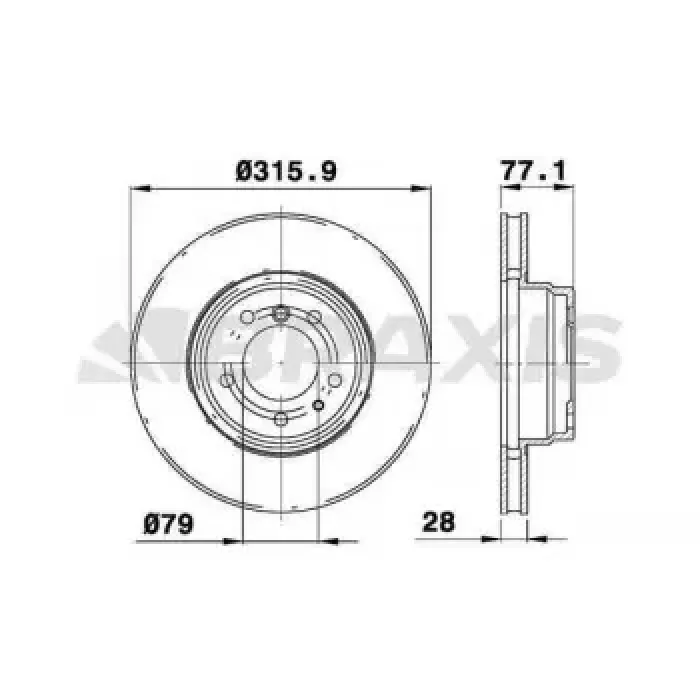 Fren Diski On Bmw E38 94>01 | BRAXIS AD1016 | OEM 34116757752