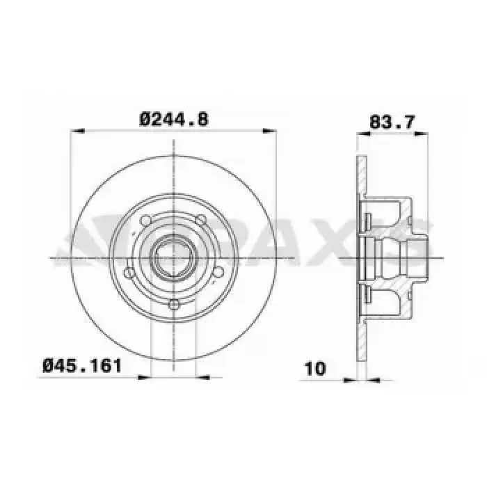 Arka Fren Aynasi A4 1,6 / 1,8 20V / 1,8VT / 1,9TDI / 2,4 30V / 2,6 / 2,8 30V A4 Avant 1,6 / 1,8 20V / 1,8T | BRAXIS AD0243 | OEM 8D0615601B