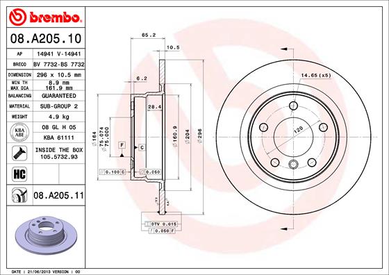 Arka Fren Diski Bmw E81 E87 Lci E90 Lci | BREMBO 08A20510 | OEM 34214031725 34214031725 34216764649 34216769271 34216855002 34216764649 34216769271 34216855002