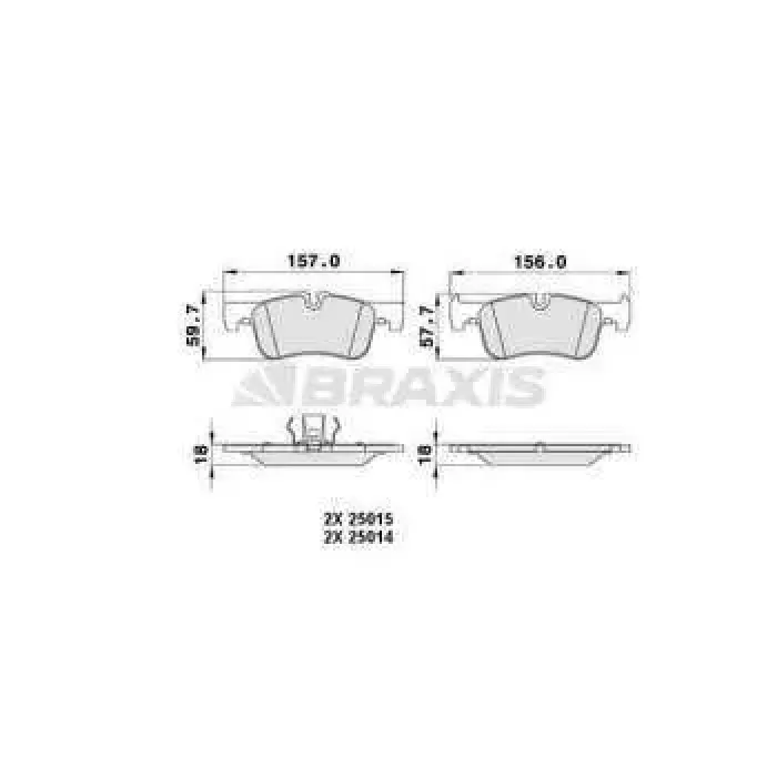 Fren Balatasi On BMW F20 F21 | BRAXIS AA0210 | OEM 34116858910 34116850567 34118854999 34112464193