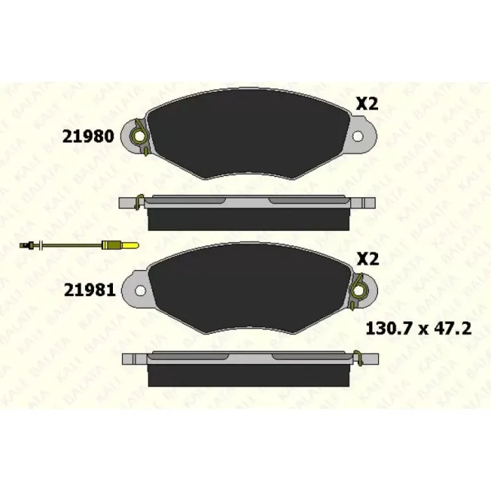 On Fren Balatasi Kangoo 1,9D Kangoo 1,5DCI Xsara 1,4 1,5 P206 | KALE B 21980 180 45 ANS | OEM 7701205513 4251.69