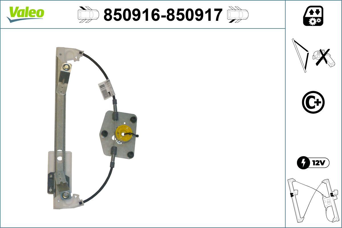 Cam Mekanizmasi Elektrikli Arka Sag Passat 1,4 / 1,6 / 1,8 / 2,0 | VALEO 850917 | OEM 3C5839462J