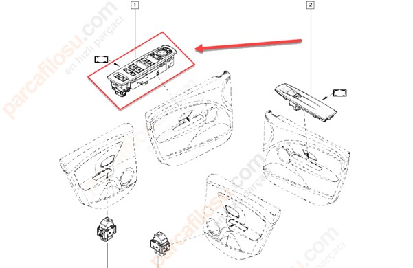 Cam Acma Dugmesi On Sol Dortlu Latitude | KRAW AN-730A | OEM 809610698R