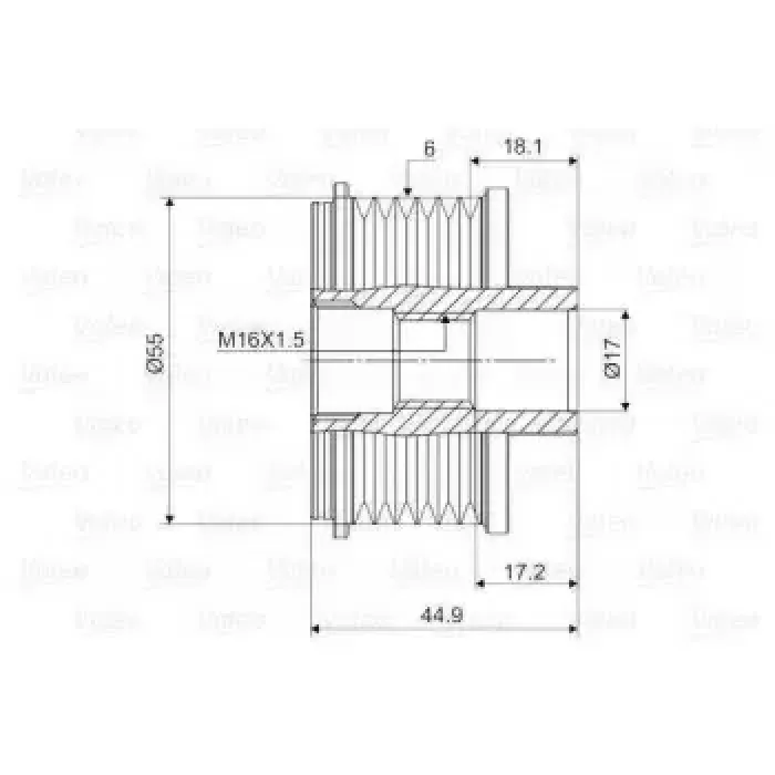 Alternator Kasnak Clio Ii-Mgn-Kng-Scenic (K4M-K4J-K9K-F4P) (6 Kanal) | VALEO 588061 | OEM 7700110616 7700110616 7701477689 8200548796 7701477689 8200548796