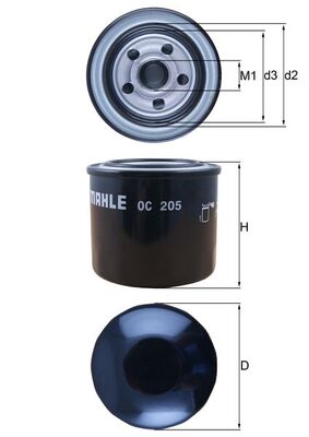Yag Filtresi Accent Getz Elantra Cerato Rio Ceed Hyundai Kia Tum Benzinli Binekler | MAHLE OC205 | OEM 414505 414505 D001450 K4662010 D001450 K4662010