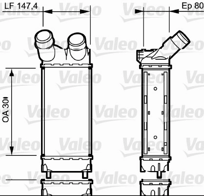 Turbo (Intercoll) Radyatoru Berlingo III Partner Tepe DV6ATED4 / DV6BTED4 (1,6HDI 16V) / (08>) | VALEO 818866 | OEM 0384L9