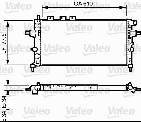 Radyator Opel Astra II | VALEO 732550 | OEM 1300198 1300208 1300215 9193268
